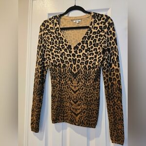 Leopard Print V-Neck Sweater